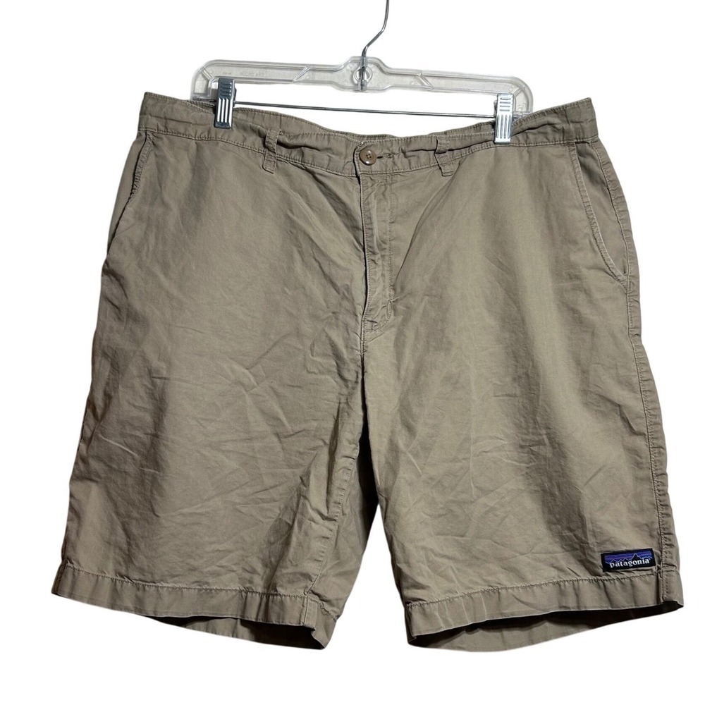 Patagonia Stand Up Shorts Mens 38 Khaki Tan Organic Cotton Hemp
